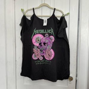 Torrid size 4 vintage black Metallica cold shoulder tee